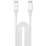 Momax 1-Link Flow 100W 3M USB-C To USB-C PD Fast Charging Cable White Durable Premium Braided Nylon, Support Apple iPhone, iPad Pro, iPad Air, Samsung, Oppo, Oneplus, Nothing phone Fast Charging, Translucent design