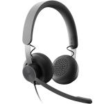 Logitech Zone USB-C/A Wired On-Ear Headset - Teams Certified 2-Mics Noise Cancellation / Dynamic EQ /  In-Line Controls