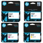HP 937 Black+Tri-Colour Ink Cartridge Value Pack for OfficeJet Pro 9730e, 9720e Printer