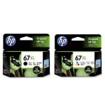HP 67XL Black+ Tri-Colours, Yield 240 pages Ink Cartridge Value Pack for HP DeskJet 2330, 2720, 2721, 2723, 2820e, ENVY 6420, 6020 Printer