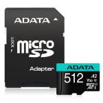 ADATA Premier PRO microSDXC Memory Card - 512GB Includes SD Adapter - UHS-I - U3 - V30 - Read up to 100MB/s - Write up to 80MB/s