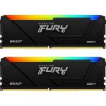 Kingston Fury RGB Beast 32GB DDR4 Desktop RAM Kit - Black 2x 16GB - 3600MHz - CL18 - Intel XMP / AMD Ryzen - KF436C18BBAK2/32