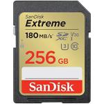 SanDisk Extreme SDXC Memory Card - 256GB Class 10 - V30 - U3 - UHS-I - Read up to 180MB/s - Write up to 130MB/s