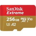 SanDisk Extreme microSDXC Memory Card - 256GB Class 10 - U3 - V30 - A2 - Read up to 190MB/s - Write up to 90MB/s - Perfect for 4G Smartphones / Tablets / Cameras