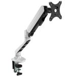 Loctek Pro Mount, 17"-30" Single Ergonomic Gas Spring Monitor Stand - White - VESA 75 & 100mm - Max Load 9kg - 5 Years Warranty