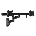 StarTech.com ARMDUALWALL Wall Mount Dual Monitor Arm Articulating Ergonomic VESA Wall Mount for 2x 24" Displays Synchronized Adjustable Crossbar  Tilt/Swivel/Rotate- Double Screen Mount Bracket