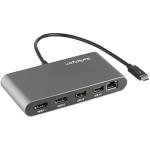 StarTech.com TB3DKM2HDL Thunderbolt 3 Mini Dock - Portable Dual Monitor w/HDMI 4K 60Hz - 2X USB-A Hub (3.2/2.0), GbE - 28cm TB3 Multiport Adapter - Mac/Windows - Upgraded Version of TB3DKM2HD