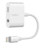 Belkin Lightning to 3.5 mm Audio + Charge RockStar Adapter MFi Certified, Enables 3.5 mm Aux Headphones and Lightning Charger Input at the Same Time! Made for iPhones