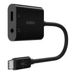 Belkin USB-C to 3.5 mm Audio + USB-C Charge RockStar Adapter - Charge and Listen at the Same Time! Black
