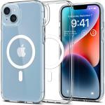 Spigen iPhone 14 Plus (6.7") Ultra Hybrid Magfit Case - Clear White Ring - Certified Military-Grade Protection - Clear Durable Back Panel + TPU Bumper - MagSafe Compatible - Clear Case with White Magfit Ring