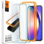 Spigen Galaxy A54 5G (2023) Full Coverage Premium Curved Tempered Glass Screen Protector - Black - 2 Pack Durable 9H Screen Hardness - Rounded Edges - Delicate Touch - Compatible with Spigen Phone Case