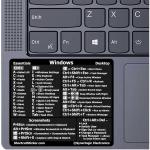 Windows PC/Laptop Reference Keyboard Shortcut Sticker - Black, No-Residue Adhesive, for Any PC Laptop or Desktop (1 PCS)