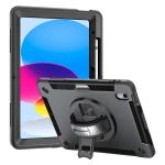 Armor-X (RIN Series) RainProof Military Grade 3 Layer Rugged Tablet Case With Hand Strap, Shoulder Stap  & Kick-Stand  for iPad 10.9" (10th Gen 2022 )