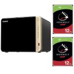 QNAP TS-664 6 Bay 8GB Desktop NAS With 2x 12TB NAS HDD Bundle