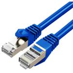 Cruxtec 0.5m Cat7 Ethernet Cable -  Blue Color --  10Gb / SFTP Triple Shielding / Oxygen Free Copper Conductor / Gold-plated RJ45 Connectors with Nickel-plated Copper Shell /  Fluke Test Passed