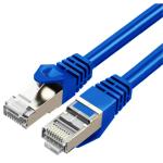 Cruxtec 3m Cat7 Ethernet Cable -  Blue Color --  10Gb / SFTP Triple Shielding / Oxygen Free Copper Conductor / Gold-plated RJ45 Connectors with Nickel-plated Copper Shell /  Fluke Test Passed