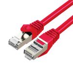 Cruxtec 0.3m Cat7 Ethernet Cable -  Red Color --  10Gb / SFTP Triple Shielding / Oxygen Free Copper Conductor / Gold-plated RJ45 Connectors with Nickel-plated Copper Shell /  Fluke Test Passed