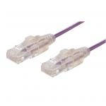 Dynamix 1.5m Cat6A 10G Purple Ultra-Slim Component Level UTP Patch Lead (30AWG) with RJ45 Unshielded50µ Gold Plated Connectors. Supports PoE IEEE 802.3af (15.4W) at (30W) bt (60W)