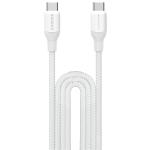 Momax 1-Link Flow 100W 3M USB-C To USB-C PD Fast Charging Cable White Durable Premium Braided Nylon, Support Apple iPhone, iPad Pro. iPad Air, Samsung, Oppo, Oneplus, Nothing phone Fast Charging, Translucent design,