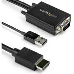 StarTech VGA2HDMM2M 2m VGA to HDMI Converter Cable with USB Audio Support & Power - Analog to Digital Video Adapter Cable to connect a VGA PC to HDMI Display - 1080p Male to Male Monitor Cable