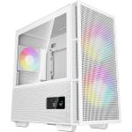 DEEPCOOL CH360 DIGITAL ARGB White Mini Tower for ITX, mATX Tempered Glass, 2 x 140mm 1 X120mm ARGB Fans Pre-Installed, CPU Cooler Support Upto 165mm, GPU Support Upto 320mm, 4 x PCI Slot, 360mm Radiator Supported, Front I/O: 1x USB,1 X Type