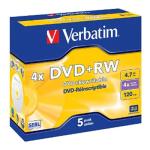 Verbatim 95043 DVD+RW 5pk Jewel Case