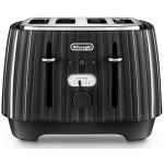 Delonghi Ballerina CTD4003BK 4 Slice Toaster 1800 Watts Non-slip Feet, Reheat, Defrost and cancel functions, 2 Year Warranty