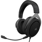 Corsair HS60 HAPTIC Gaming Headset - Carbon Stereo - Noise-Cancelling Unidirectional Microphone (removable) - Custom Tuned 50mm - Neodymium Drivers - Haptic Feedback Powered by Taction - On-Ear Volume