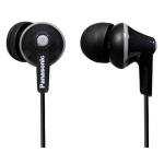 Panasonic HJE125E Wired In-Ear Headphones - Black Ergo Fit with 3 Size Earpads for Ultimate Comfort
