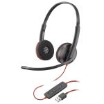 HP Poly Blackwire C3220 USB-A Wired On-Ear Headset, UC Certified - Noise-Canceling Mic - Dynamic EQ - In-line Control
