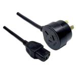 Dynamix C-POWERCT3 3M 3-Pin TAPON Ended Female Connector 10A. SAA Approved Power Cord. 1.0mm copper core. BLACK Colour.