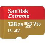 SanDisk Extreme microSDXC Memory Card - 128GB Class 10 - U3 - V30 - A2 - Read up to 190MB/s - Write up to 90MB/s - Perfect for 4G Smartphones / Tablets / Cameras