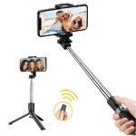 Sansai SCX-717A Wireless Selfie Stick w/ WIRELESS REMOTE: 3 in 1 selfie stick tripod with built-in remote (max:33ft )