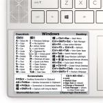 Windows PC/Laptop Reference Keyboard Shortcut Sticker - White, No-Residue Adhesive, for Any PC Laptop or Desktop (1 PCS)